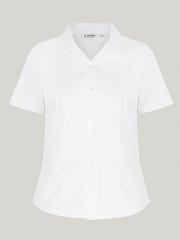 Trutex White Revere Collar Slim Fit Short Sleeve 2 Pack School Shirts - Image 6 of 7
