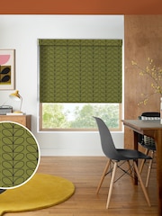 Orla Kiely Olive Green Linear Stem Made to Measure Roller Blinds - Image 1 of 6