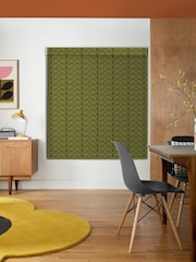 Orla Kiely Olive Green Linear Stem Made to Measure Roller Blinds - Image 2 of 6