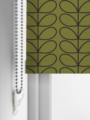 Orla Kiely Olive Green Linear Stem Made to Measure Roller Blinds - Image 3 of 6