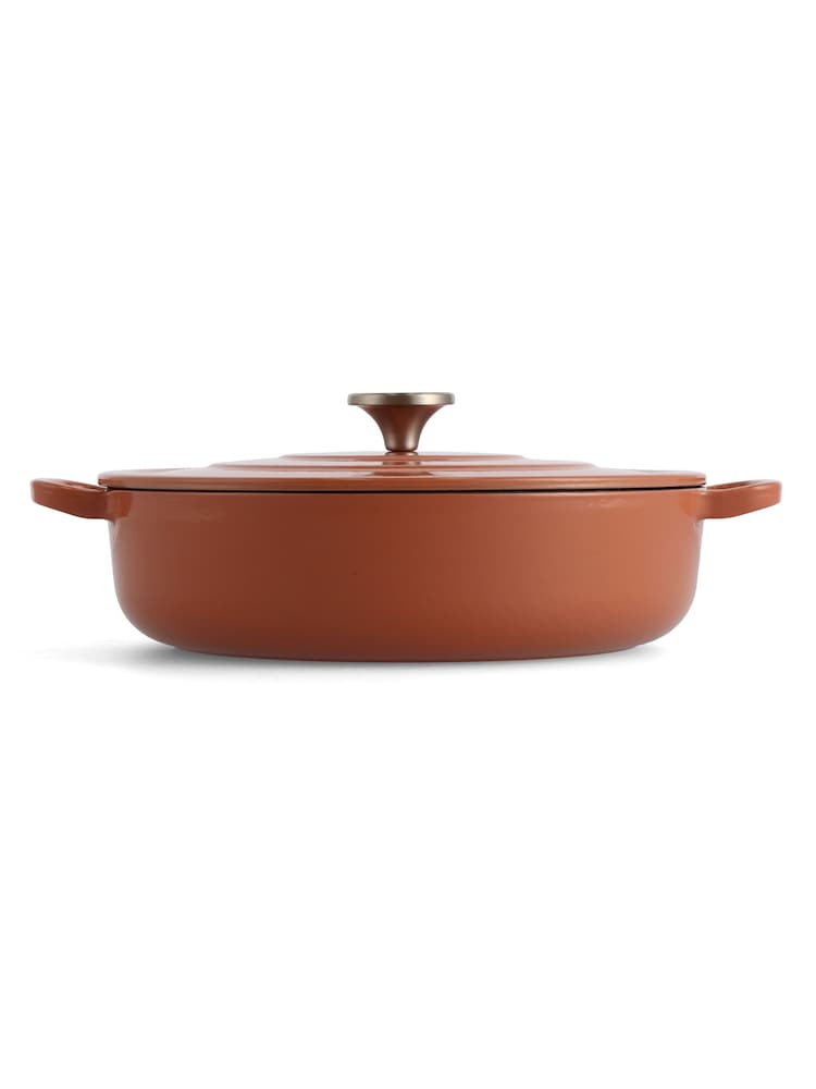 Mauviel 1830 Orange Shallow Cast Iron Casserole 28CM - Image 3 of 3