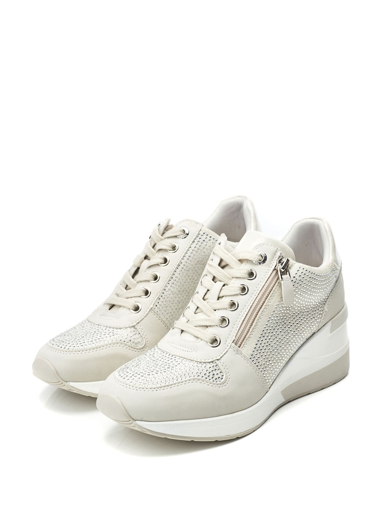 Moda In Pelle Brookie Glitz Wedge Side Zip Trainers - Image 2 of 4