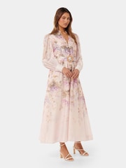 Forever New Peyton Midikleid mit Besatz und einem Hauch von Leinen - Bild 3 von 4