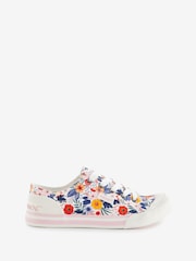 Rocket Dog Jazzin Malden Floral Cotton White Trainers - Image 1 of 7