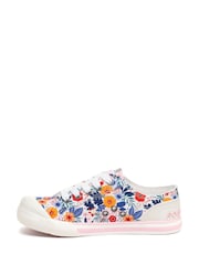 Rocket Dog Jazzin Malden Floral Cotton White Trainers - Image 2 of 7