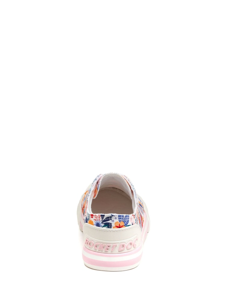 Rocket Dog Jazzin Malden Floral Cotton White Trainers - Image 3 of 7