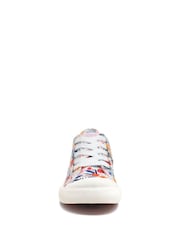 Rocket Dog Jazzin Malden Floral Cotton White Trainers - Image 4 of 7