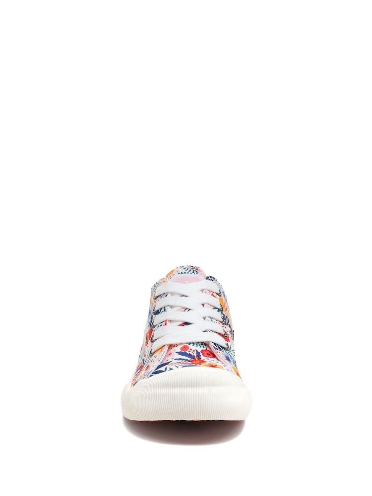 Rocket Dog Jazzin Malden Floral Cotton White Trainers - Image 4 of 7