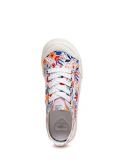 Rocket Dog Jazzin Malden Floral Cotton White Trainers - Image 5 of 7