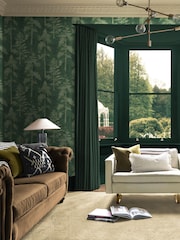 Graham & Brown Green Norse Forrest Emerald Wallpaper Sample - Image 1 of 3