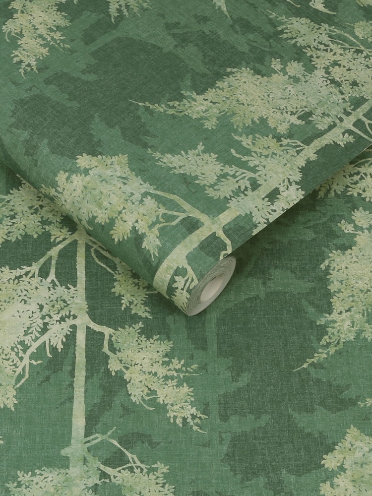 Graham & Brown Green Norse Forrest Emerald Wallpaper Sample - Image 3 of 3
