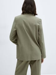 Mango Green Pockets Suit Blazer - Image 3 of 7