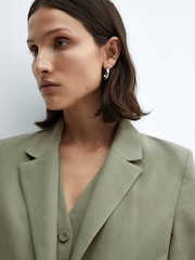 Mango Green Pockets Suit Blazer - Image 5 of 7