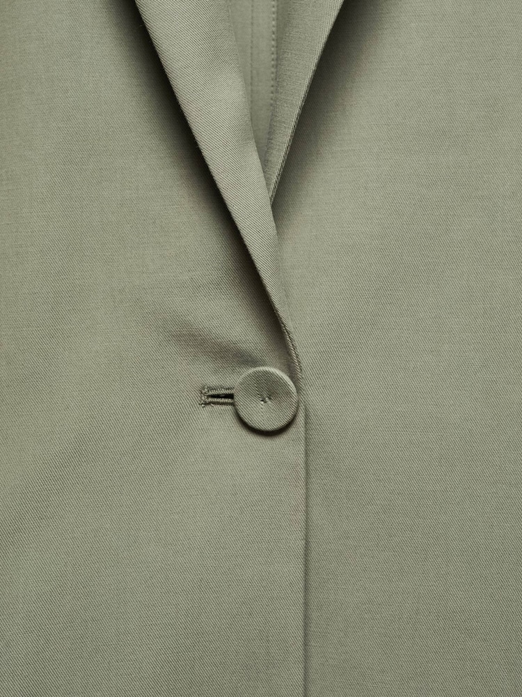 Mango Green Pockets Suit Blazer - Image 7 of 7