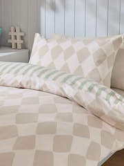 Sage Stripe Harlequin Supersoft Brushed 100% Cotton Duvet Cover and Pillowcase Set - Image 6 of 9