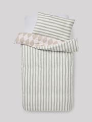 Sage Stripe Harlequin Supersoft Brushed 100% Cotton Duvet Cover and Pillowcase Set - Image 8 of 9