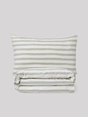Sage Stripe Harlequin Supersoft Brushed 100% Cotton Duvet Cover and Pillowcase Set - Image 9 of 9