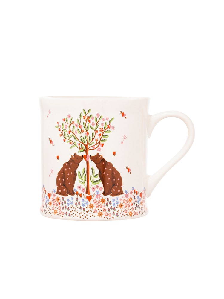 Cath Kidston Set of 4 Cream Oh My Heart Mugs - Image 2 of 3