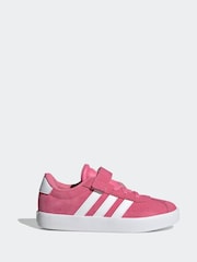 adidas Pink/White VL Court 3.0 Trainers - Image 1 of 9