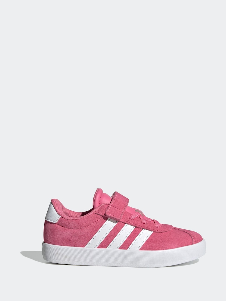 adidas Pink/White VL Court 3.0 Trainers - Image 1 of 9