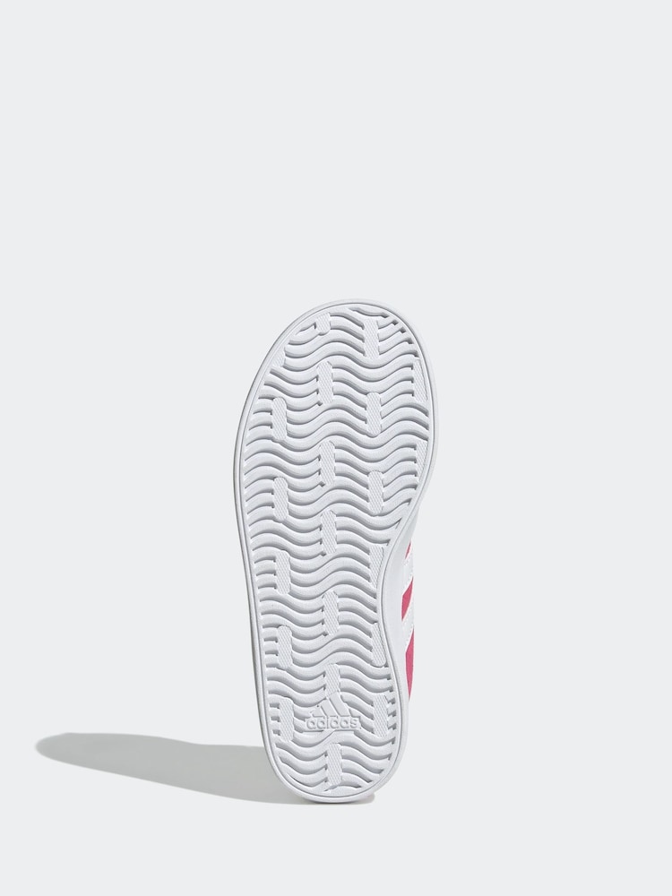 adidas Pink/White VL Court 3.0 Trainers - Image 7 of 9