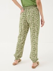 FatFace Lyme Green Damask Floral Cuffed Trousers - Image 2 of 4