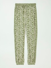 FatFace Lyme Green Damask Floral Cuffed Trousers - Image 4 of 4
