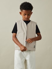 Off White - Chaleco acolchado de algodón Hayes de Reiss - Imagen 3 de 4