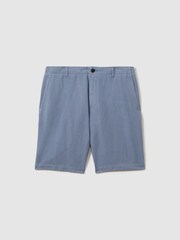 Azul fuerza aérea - Pantalones cortos con cordón interno de mezcla de lino de algodón Ezra de Reiss - Imagen 2 de 6