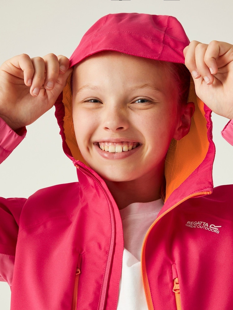 Regatta Light Pink Kids Highton VI Waterproof Jacket - Image 4 of 7