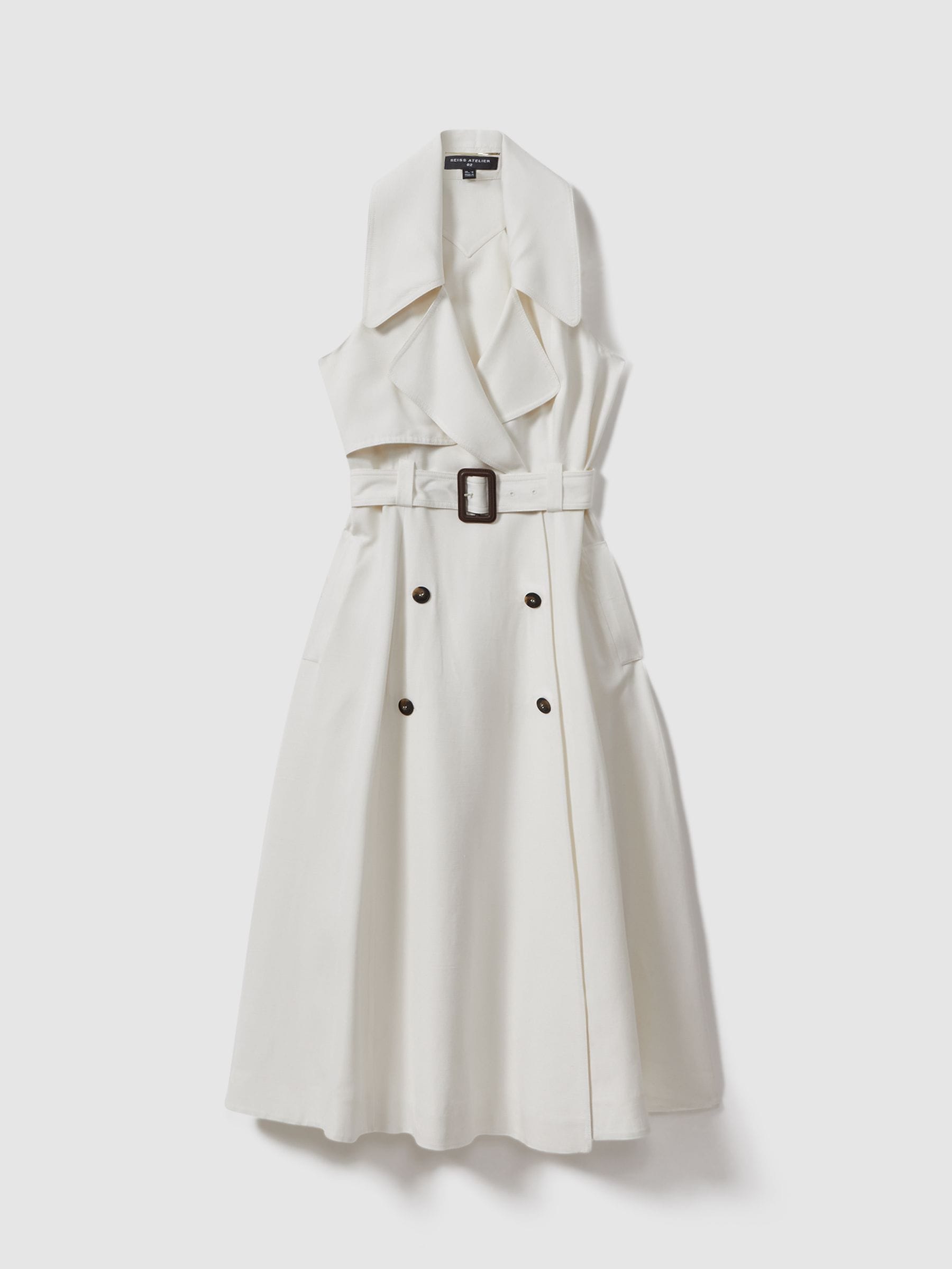 White trench dress top