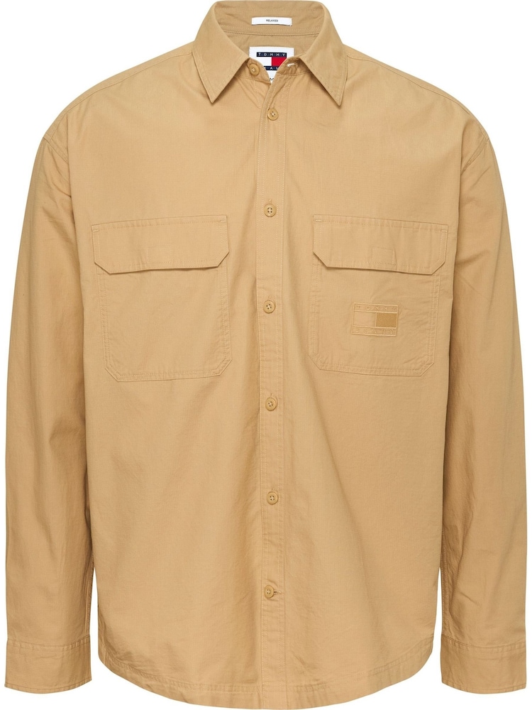 Tommy Jeans Beige 100% Cotton Shirt - Image 1 of 3