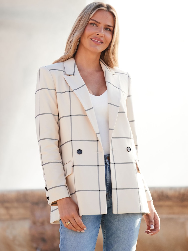 Blazer Sosandar cu carouri dublu - Image 4 of 5