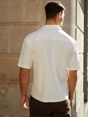 Светло-бежевый - Threadbare Textured Short Sleeve Cotton Shirt With Stretch - Изображение 3 из 4