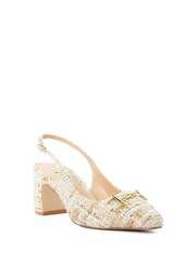Dune London Cream Choices Bouclé Slingback Shoes - Image 3 of 6