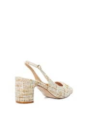 Dune London Cream Choices Bouclé Slingback Shoes - Image 4 of 6