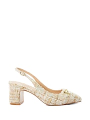 Dune London Cream Choices Bouclé Slingback Shoes - Image 5 of 6