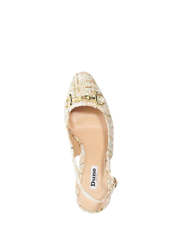 Dune London Cream Choices Bouclé Slingback Shoes - Image 6 of 6