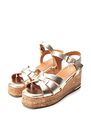 Moda in Pelle Poppiee Woven Two Part Wedge Sandals - Image 2 of 4