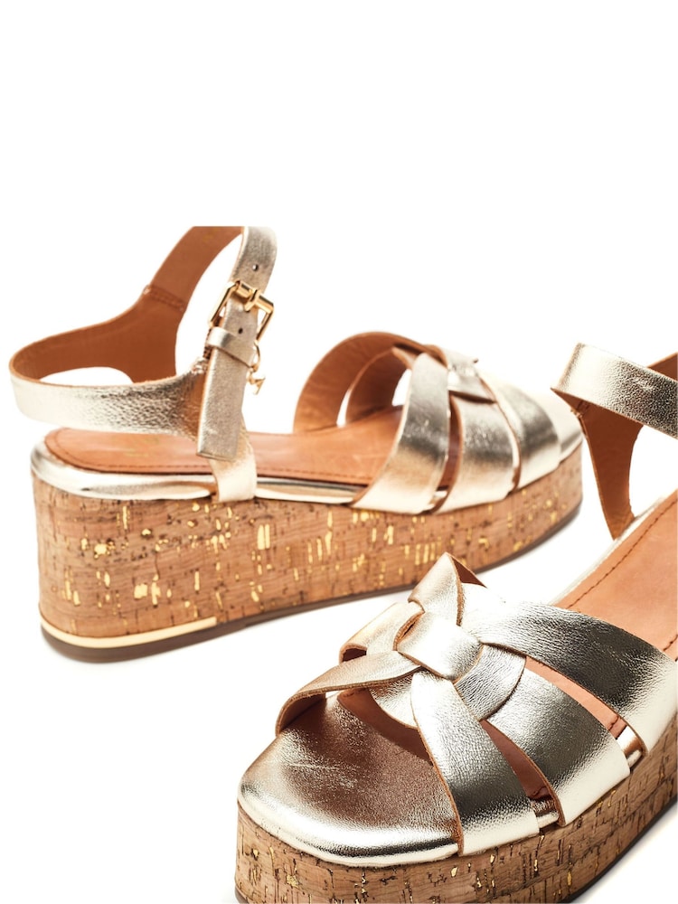 Moda in Pelle Poppiee Woven Two Part Wedge Sandals - Image 4 of 4