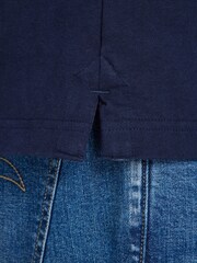 Raging Bull Blue 100% Cotton Short Sleeve Cut & Sew Panel Rugby Shirt - Image 6 of 7