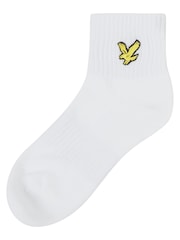 Lyle & Scott Grey Boys Cotton Ankle Socks 3 Pack - Image 3 of 4