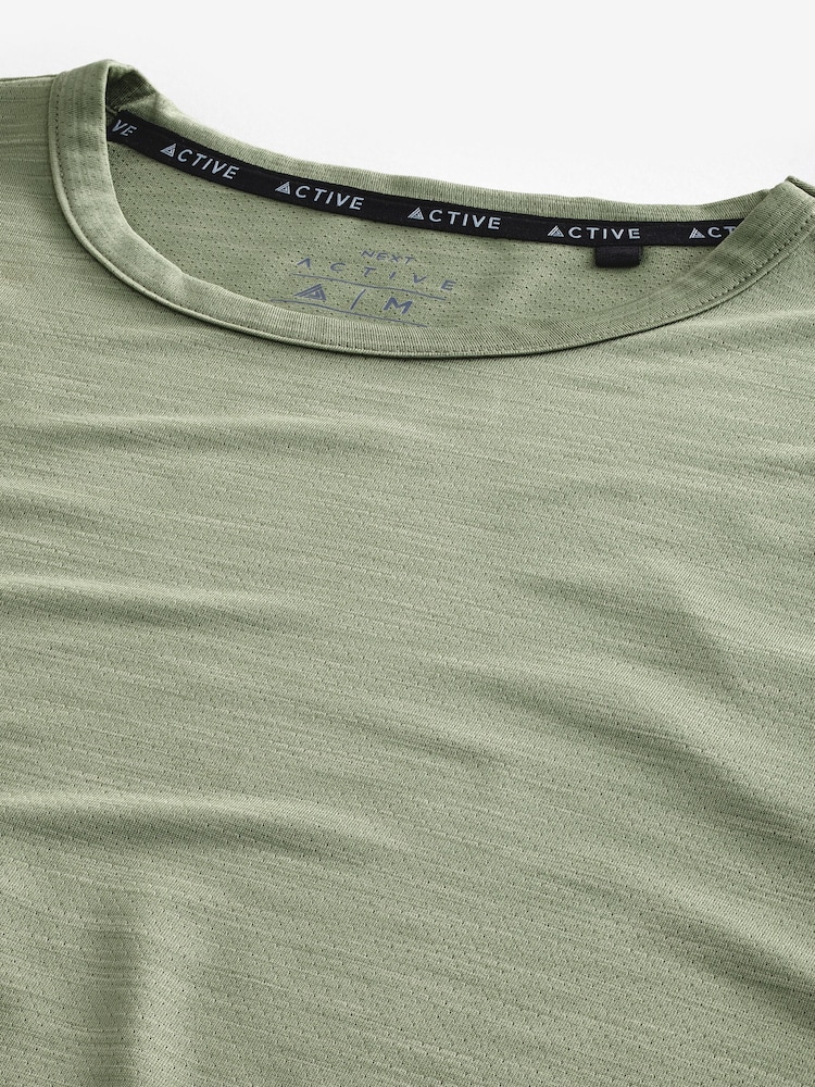 Sage Green Active Gym Training T-Shirt - Image 9 of 9
