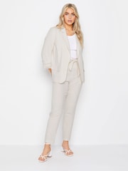 M&Co Cream Ruched Sleeve Linen Blazer - Image 2 of 3