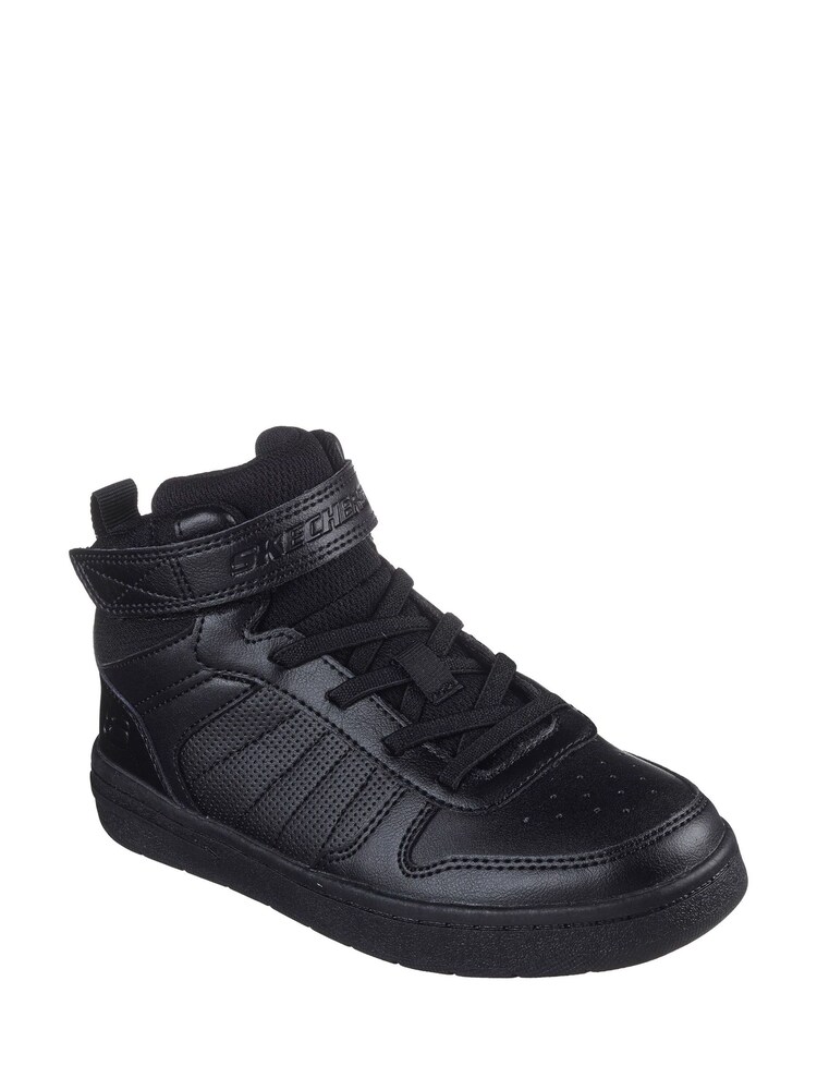Skechers Black Smooth Street Vorrez Stretch Lace School Trainers - Image 2 of 3