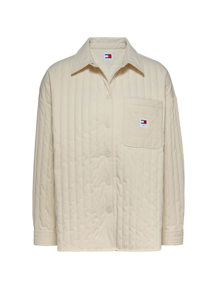 Tommy Jeans Natural Quilted Overshirt - Image 1 of 3 Tommy Jeans Natural Quilted Overshirt - Image 1 of 3