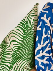 Oliver Bonas Green Kairi Chenille Jacquard Throw - Image 1 of 4