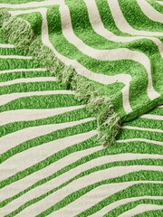 Oliver Bonas Green Kairi Chenille Jacquard Throw - Image 3 of 4