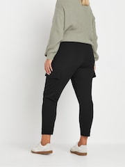 Yours Curve Black Tailored Scuba Pocket Trousers - Image 2 of 6