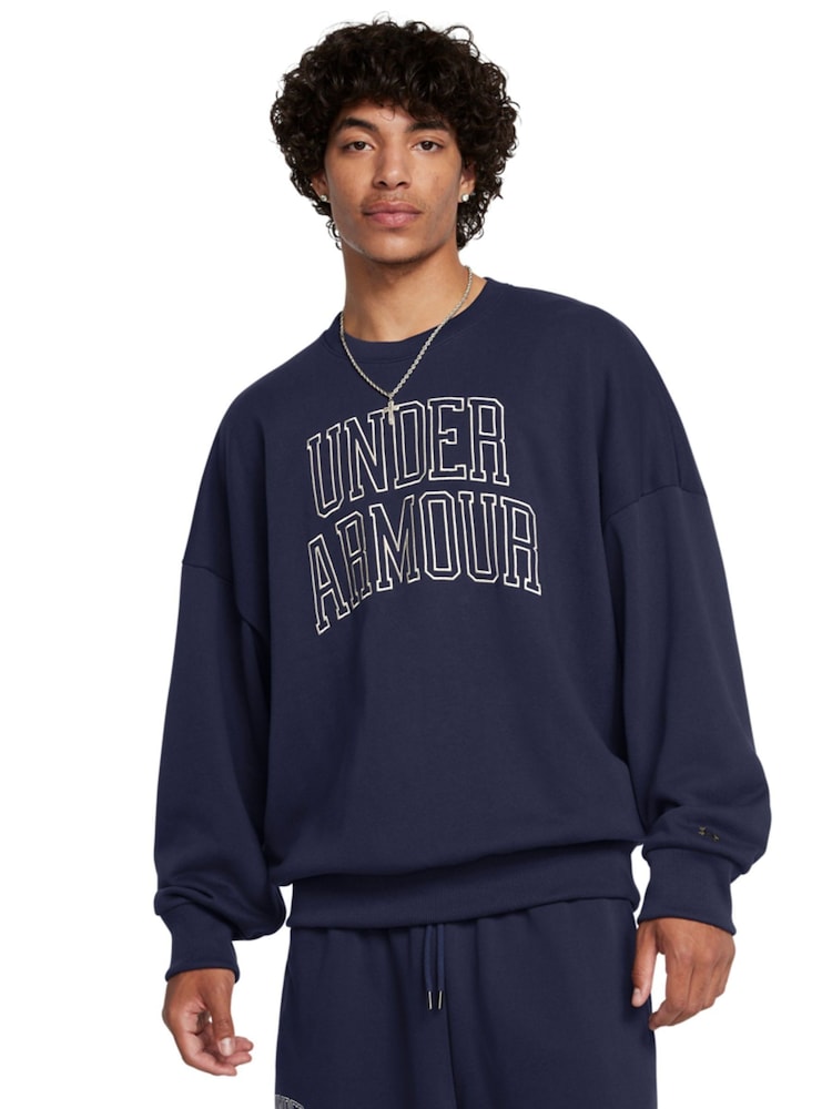 Under Armour Blue Icon Terry Oversized Sweat Top - Image 1 of 3